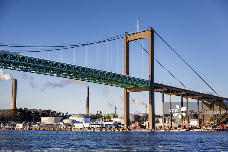 哥德堡的艾尔夫斯堡悬索桥图片素材