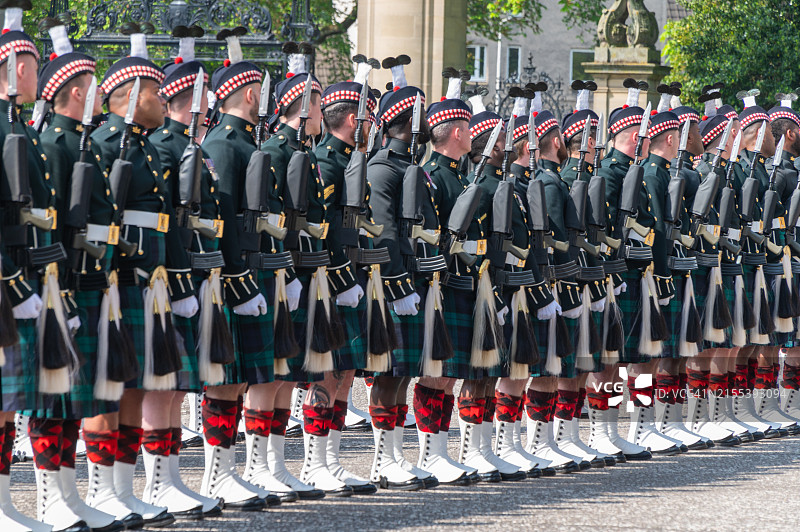 苏格兰皇家军团士兵列队图片素材