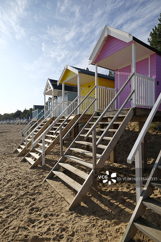 威尔斯 next-sea 的彩色海滩小屋图片素材