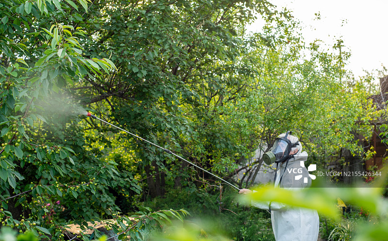 用喷雾器喷洒农药图片素材