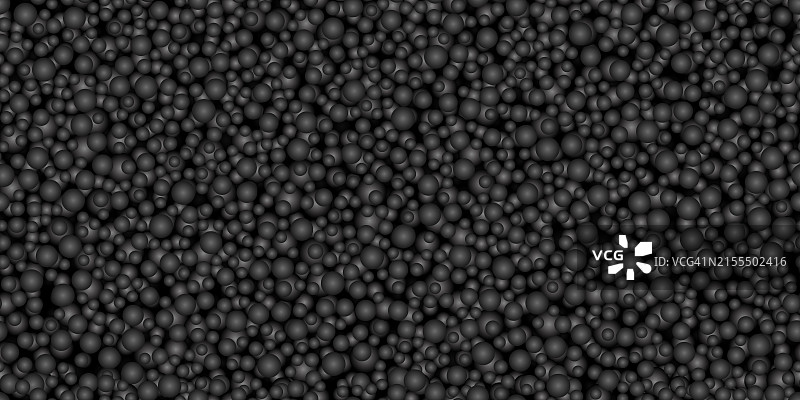 黑色抽象背景，泡沫球无缝图案图片素材