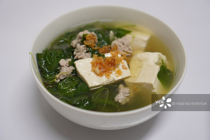 豆腐猪肉末清汤图片素材