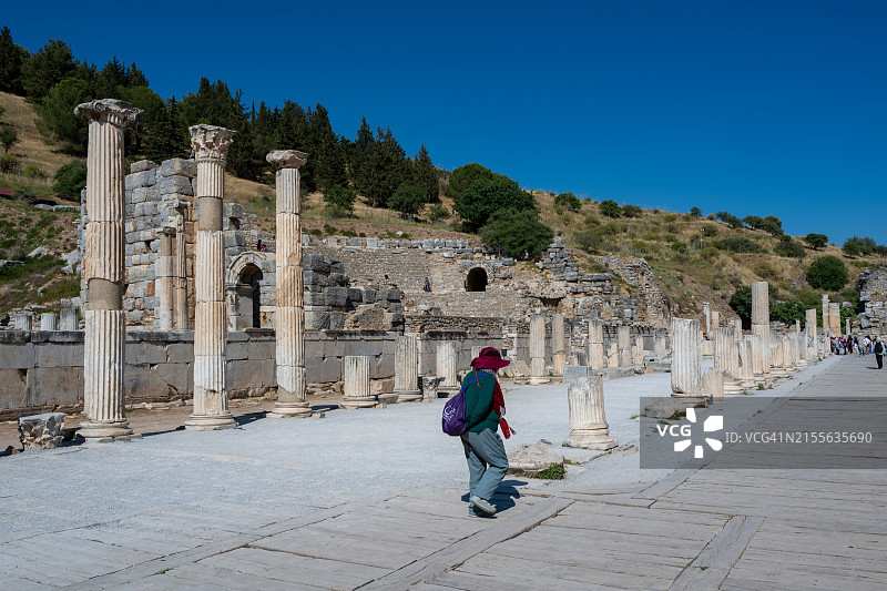著名的以弗所古城，位于土耳其爱琴海的艾丁图片素材