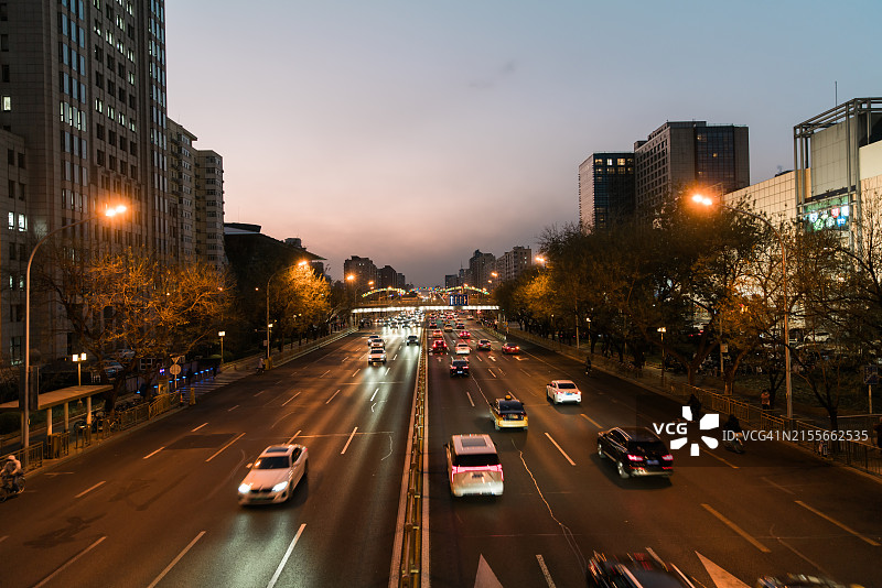 北京长安街的城市交通图片素材