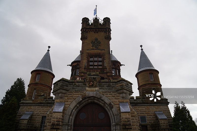 龙岩城堡、塔楼特写，德国柯尼希斯温特图片素材