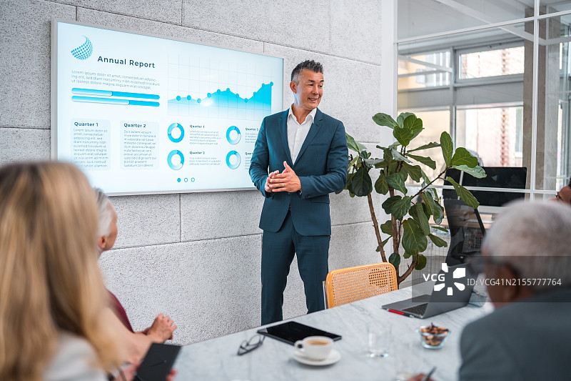 激励变革的成熟亚洲商人图片素材