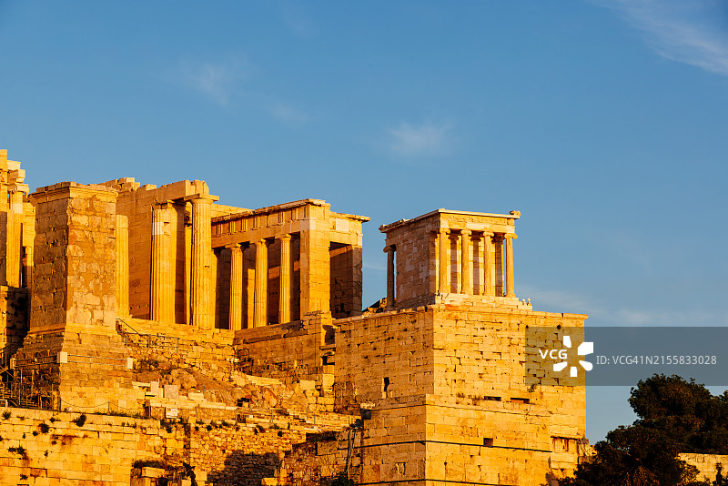 雅典卫城日落景观图片素材