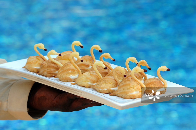 奶油天鹅点心图片素材