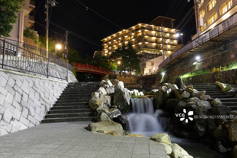 日本神户有马温泉度假村夜景图片素材