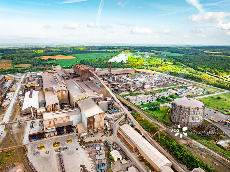 斯肯索普钢铁厂鸟瞰图片素材