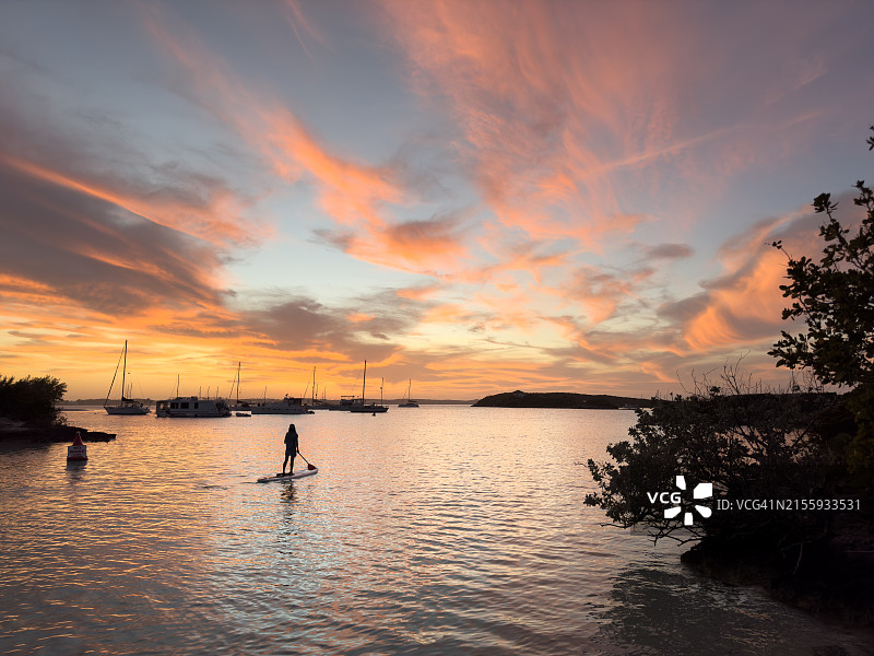 斯托金岛海港日落图片素材