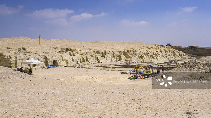塞加拉墓地的考古发掘图片素材