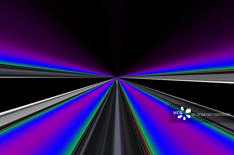 黑色背景上光线轨迹递减的涡旋图片素材