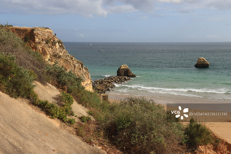 葡萄牙南部波尔蒂芒三城堡海滩图片素材