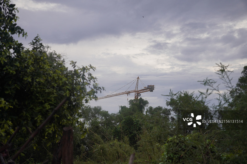 起重机施工现场图片素材