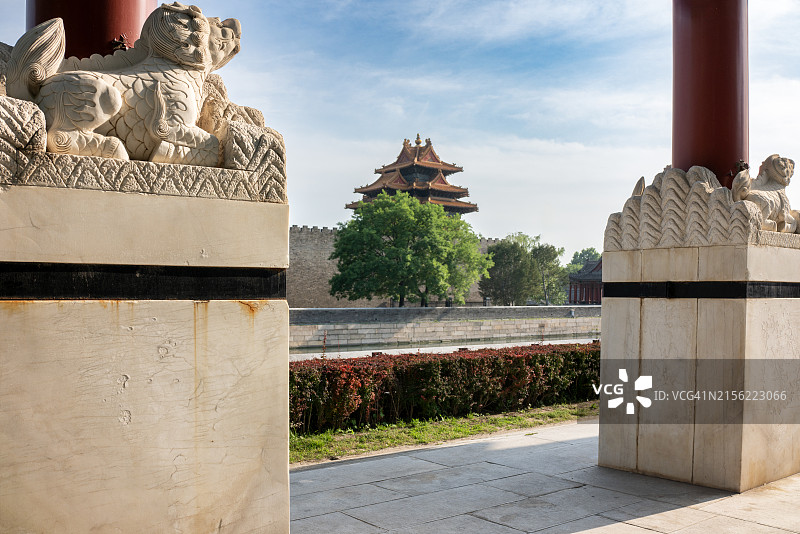 北京故宫一角：故宫的角楼图片素材