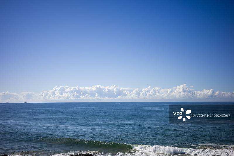 蓝天下的海洋波浪图片素材