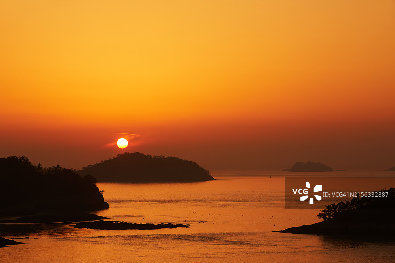 全罗南道珍岛郡世邦日落图片素材