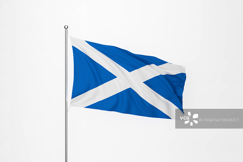 白色背景上的苏格兰国旗图片素材
