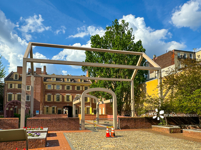 费城本杰明·富兰克林博物馆附近的富兰克林 court 幽灵结构图片素材