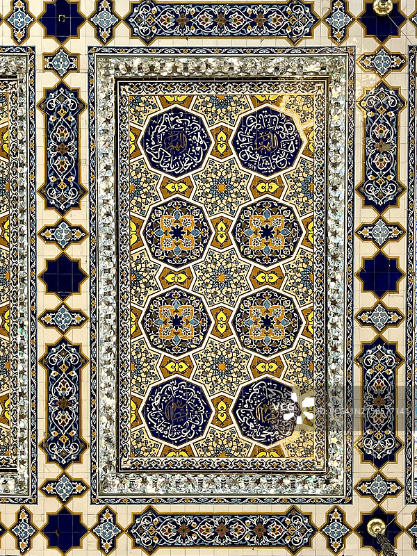 伊拉克纳杰夫伊玛目阿里圣地的美丽瓷砖，2022年5月7日图片素材