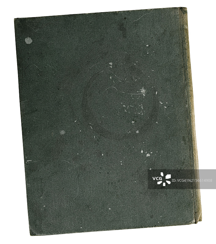 白色背景上的旧书封面，带裁剪路径图片素材