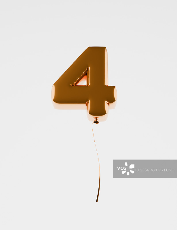 漂浮的金色4号气球图片素材