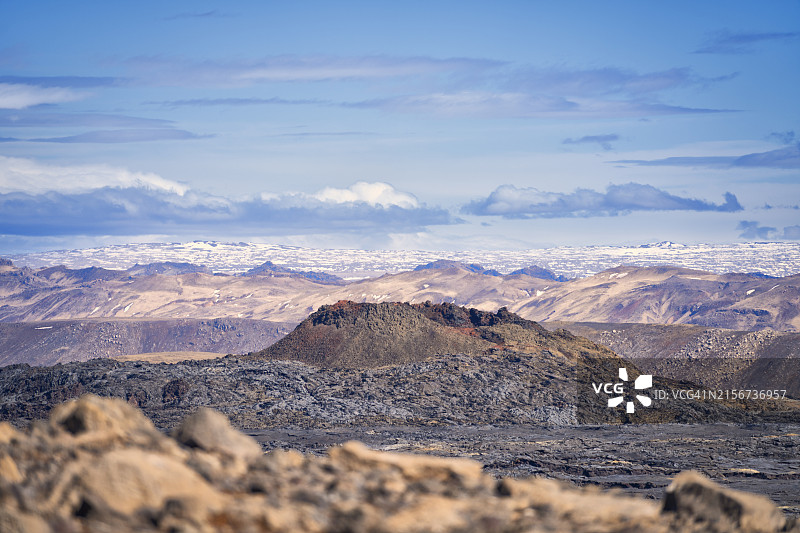 冰岛南部格尔丁加达利尔火山景观图片素材
