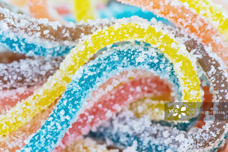 鲜艳水果软糖特写镜头图片素材