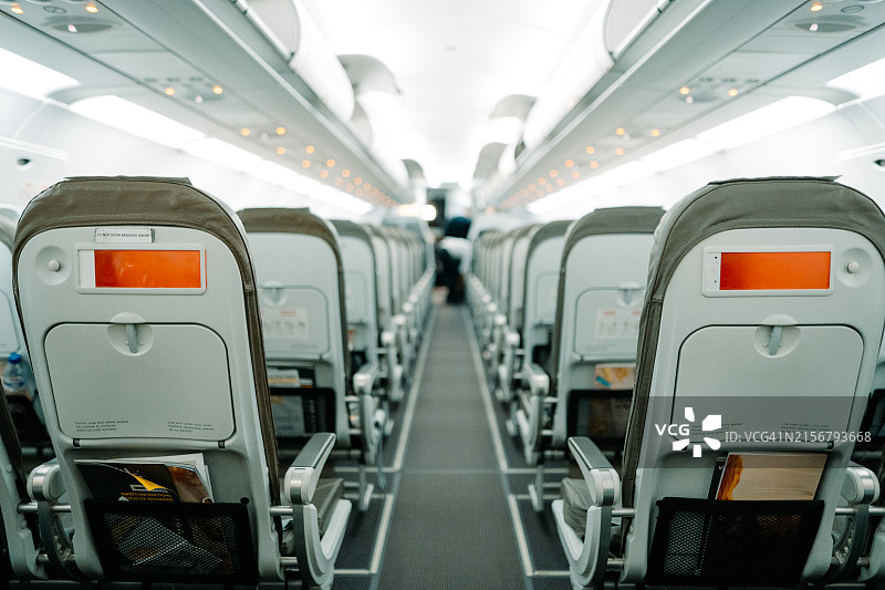 飞机客舱内的座椅图片素材