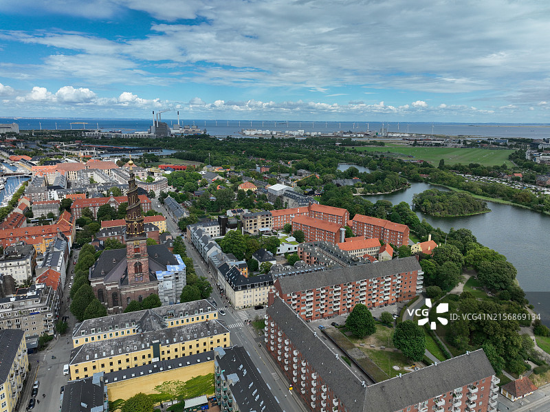 丹麦哥本哈根城市航拍图片素材