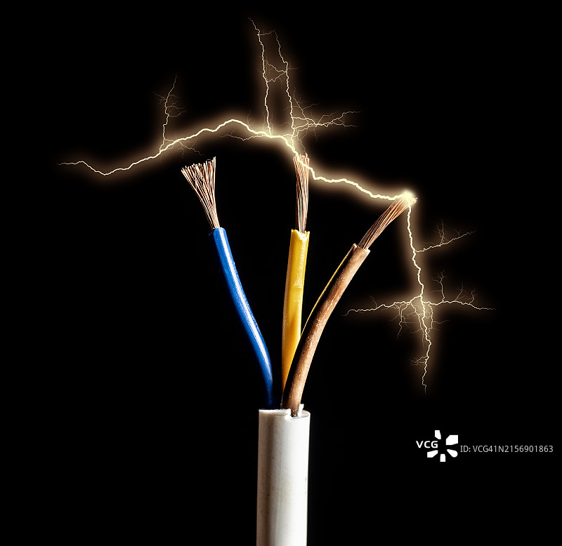 电缆放电火花图片素材