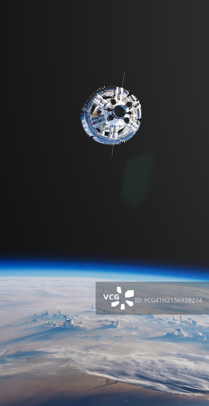 以地球为背景的空间站图片素材