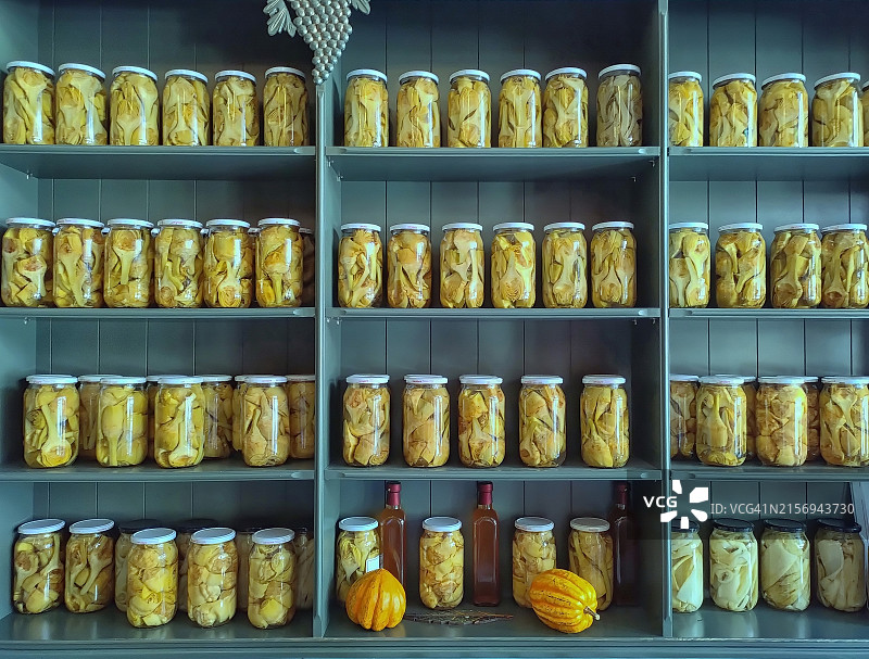 商店里出售的罐装腌朝鲜蓟正面照图片素材