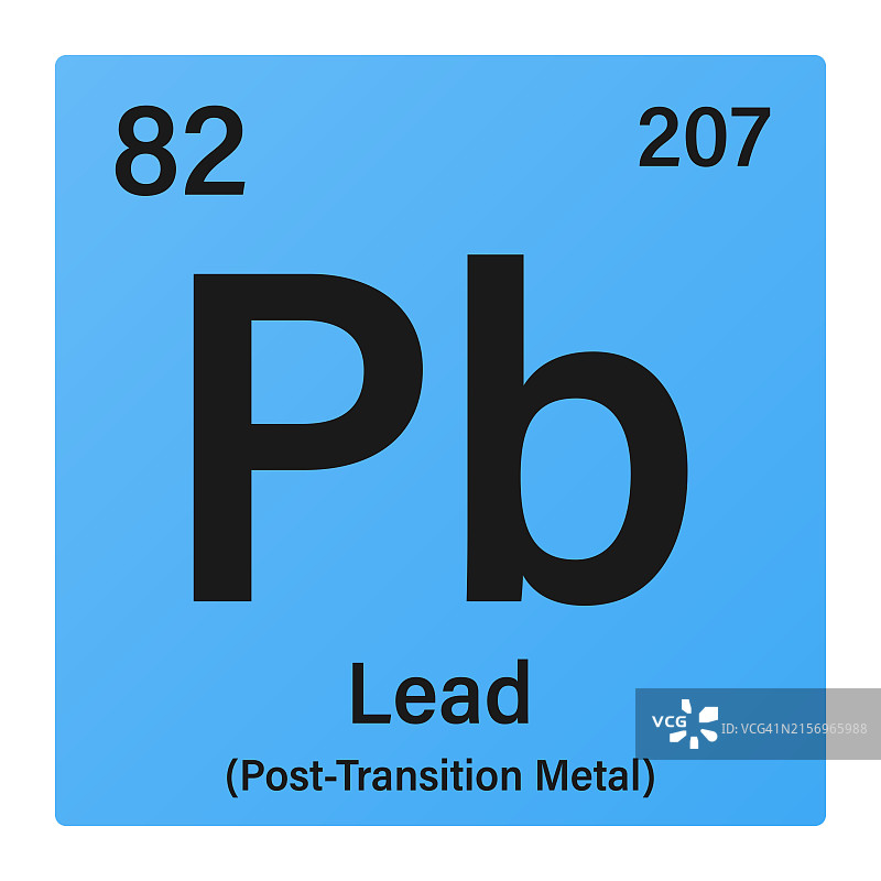 带有元素周期表信息的铅图标图片素材