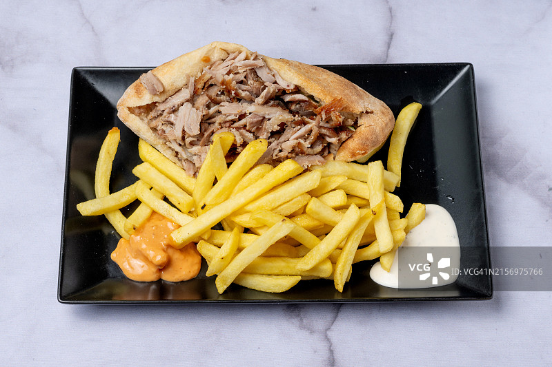 烤肉薯条图片素材