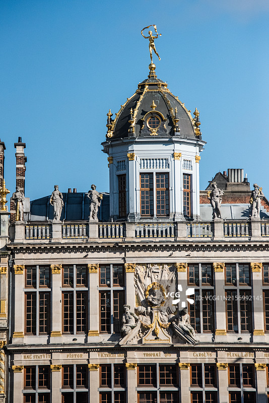 布鲁塞尔大广场上的西班牙国王大厦屋顶图片素材