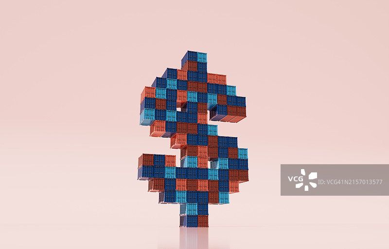 由集装箱组成的美元符号图片素材