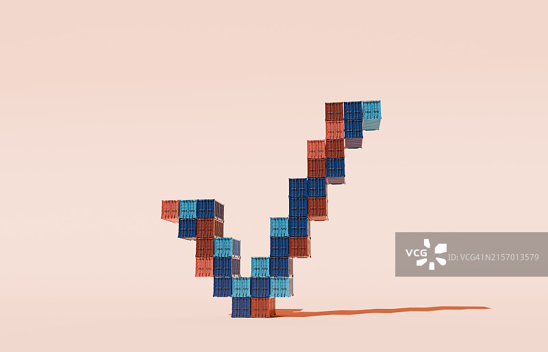 由集装箱组成的复选标记图片素材