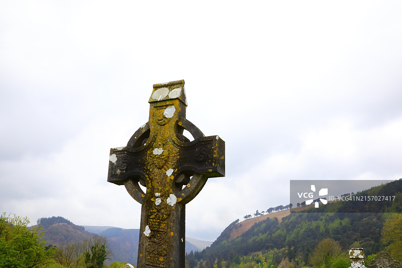 爱尔兰乡村景观凯尔特十字架图片素材