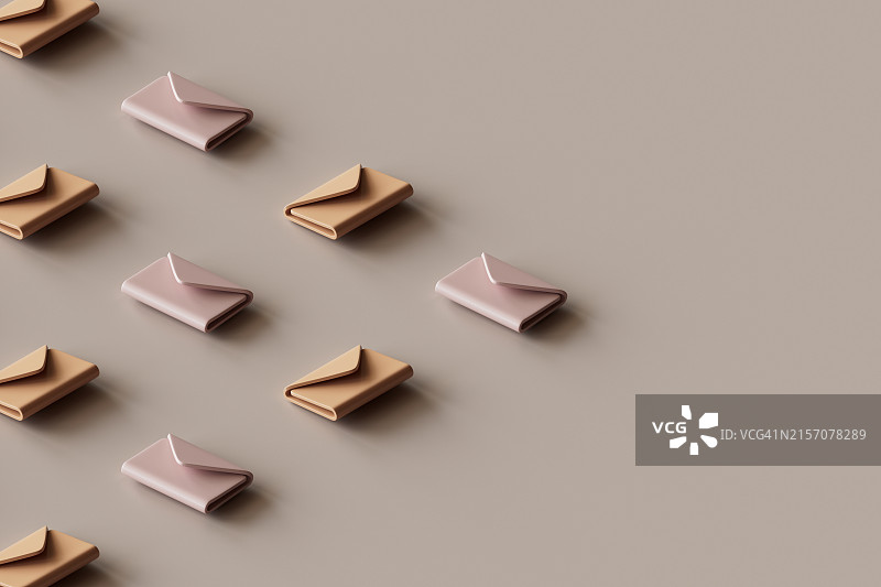 棕色背景上的电子邮件图标3D渲染图片素材