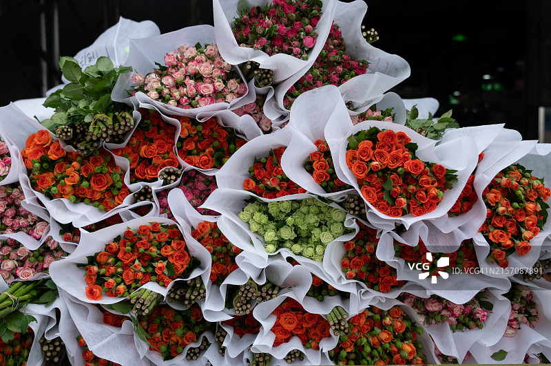 花卉市场里整洁的花朵图片素材