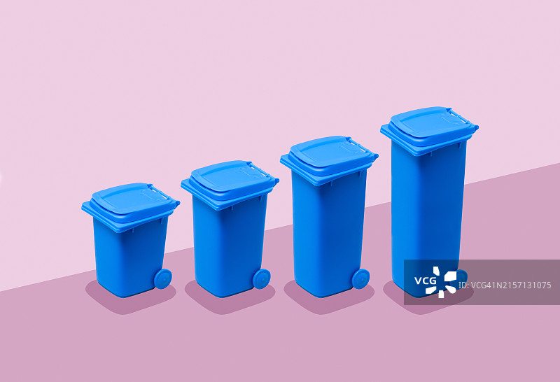 组成条形图的垃圾桶图片素材