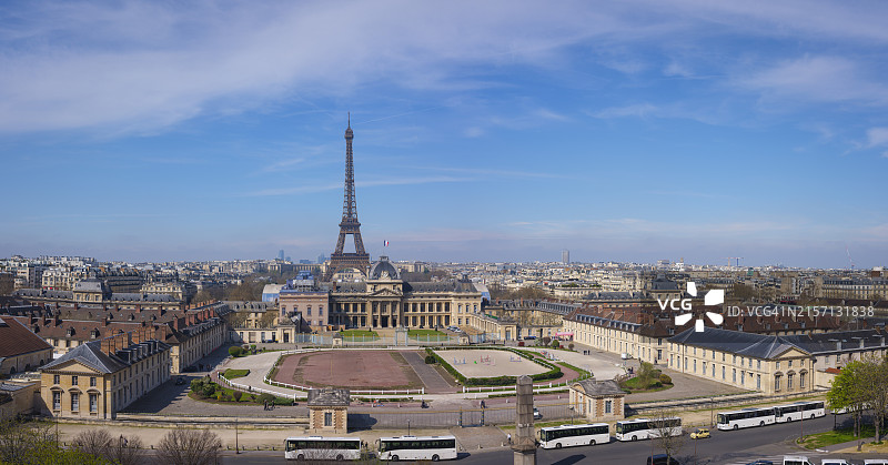 法国巴黎军校建筑群与埃菲尔铁塔图片素材