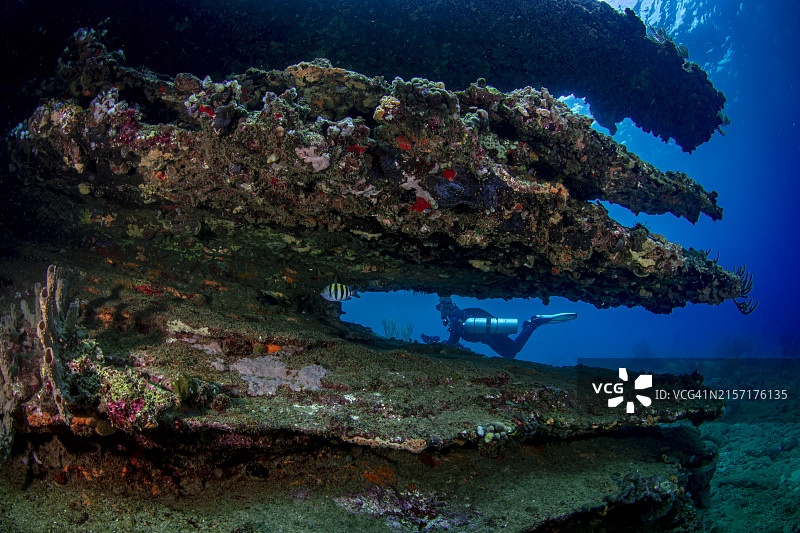 侧挂式潜水图片素材