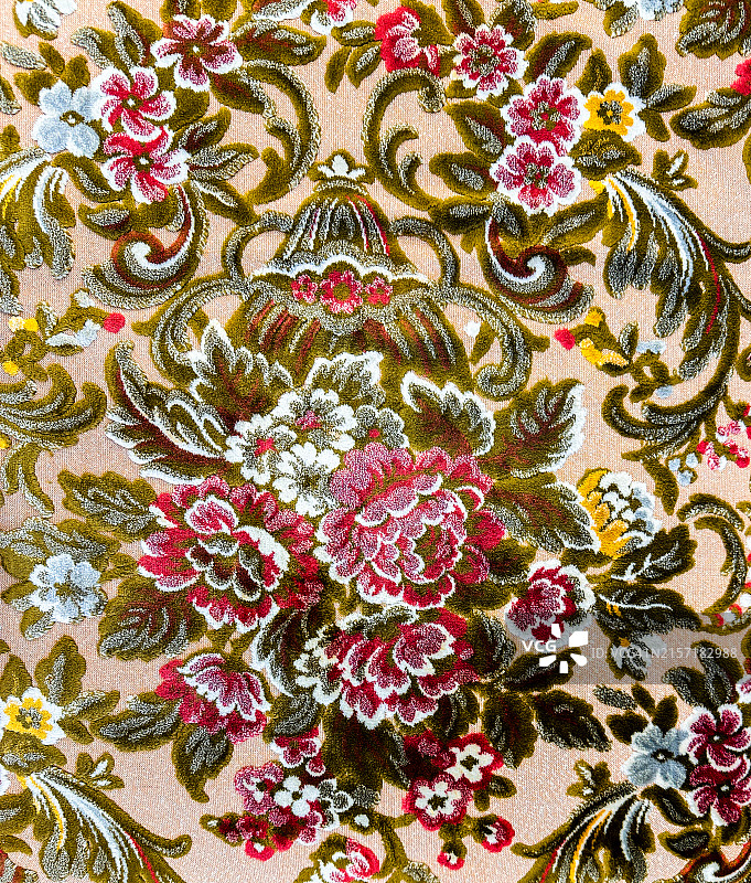 花卉图案天鹅绒装饰面料图片素材