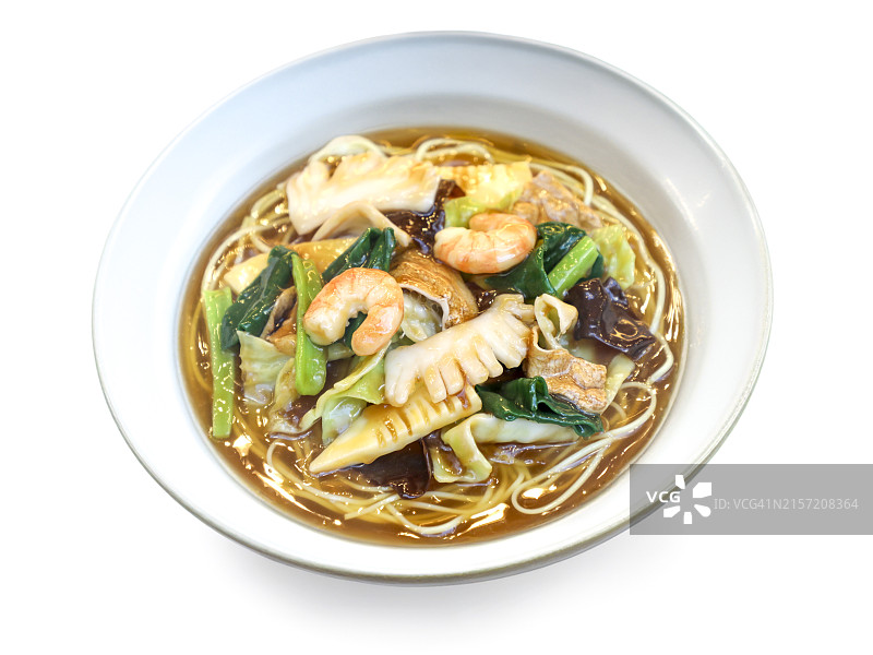 海鲜蔬菜中华凉面图片素材