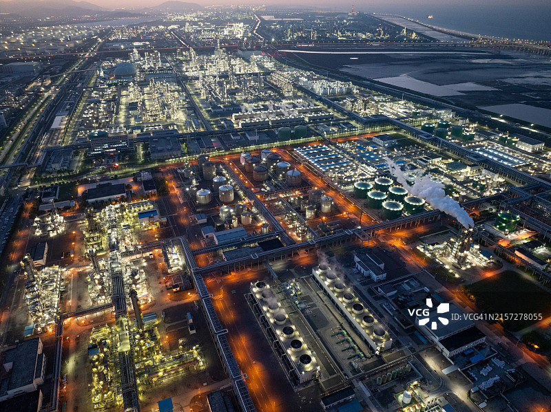 石化工业园区夜景图片素材
