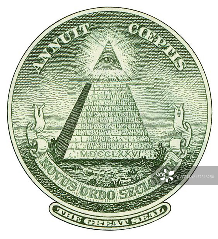 美国国玺上的“天佑吾人”图片素材