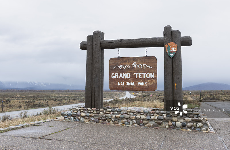 大提顿国家公园入口标志图片素材